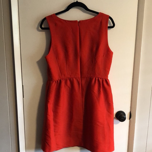 J.Crew Red Fit & Flare Allie Dress 12 - Picture 2 of 5